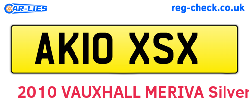 AK10XSX are the vehicle registration plates.