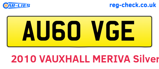 AU60VGE are the vehicle registration plates.