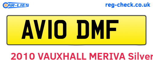 AV10DMF are the vehicle registration plates.