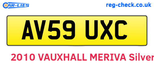 AV59UXC are the vehicle registration plates.