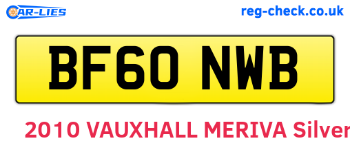 BF60NWB are the vehicle registration plates.