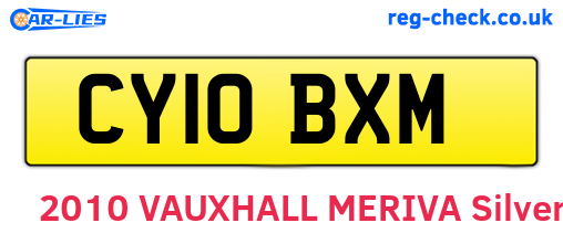 CY10BXM are the vehicle registration plates.