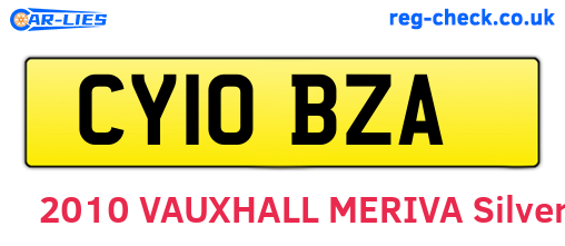 CY10BZA are the vehicle registration plates.