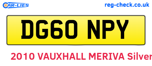 DG60NPY are the vehicle registration plates.