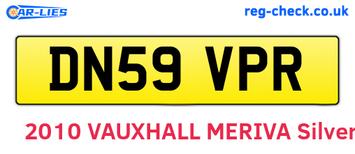 DN59VPR are the vehicle registration plates.