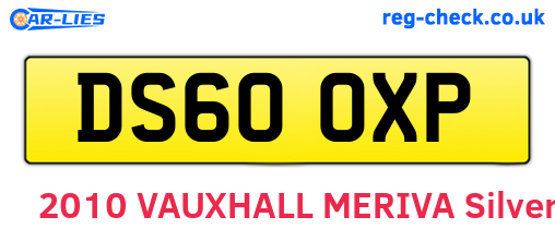 DS60OXP are the vehicle registration plates.