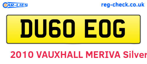 DU60EOG are the vehicle registration plates.