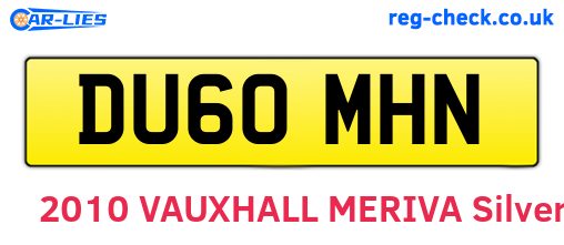 DU60MHN are the vehicle registration plates.