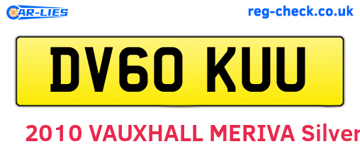 DV60KUU are the vehicle registration plates.