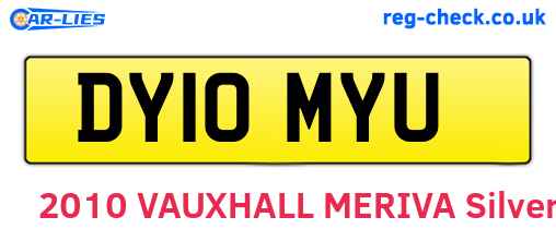DY10MYU are the vehicle registration plates.