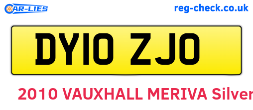 DY10ZJO are the vehicle registration plates.