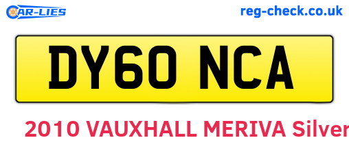 DY60NCA are the vehicle registration plates.
