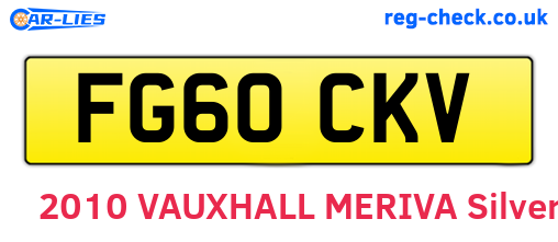 FG60CKV are the vehicle registration plates.