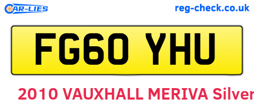 FG60YHU are the vehicle registration plates.