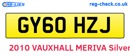 GY60HZJ are the vehicle registration plates.