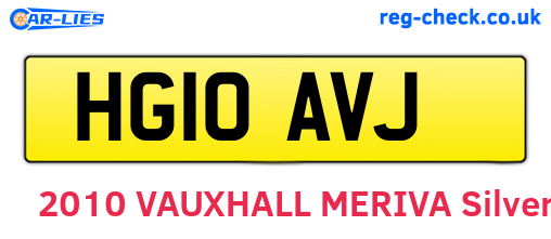 HG10AVJ are the vehicle registration plates.
