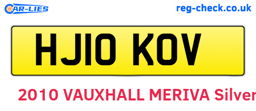 HJ10KOV are the vehicle registration plates.
