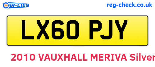 LX60PJY are the vehicle registration plates.