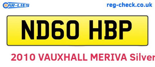 ND60HBP are the vehicle registration plates.