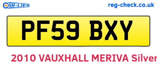 PF59BXY are the vehicle registration plates.