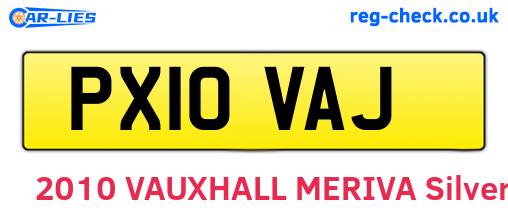 PX10VAJ are the vehicle registration plates.