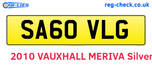 SA60VLG are the vehicle registration plates.
