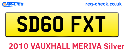 SD60FXT are the vehicle registration plates.