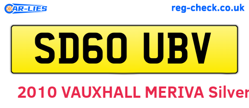 SD60UBV are the vehicle registration plates.
