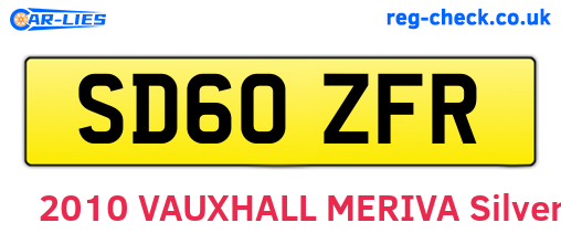 SD60ZFR are the vehicle registration plates.