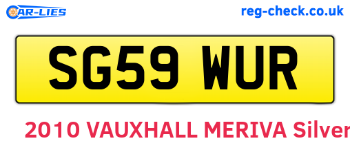 SG59WUR are the vehicle registration plates.