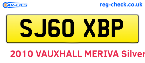 SJ60XBP are the vehicle registration plates.