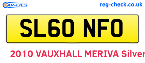 SL60NFO are the vehicle registration plates.