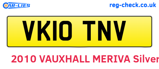 VK10TNV are the vehicle registration plates.