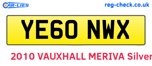 YE60NWX are the vehicle registration plates.