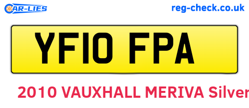 YF10FPA are the vehicle registration plates.