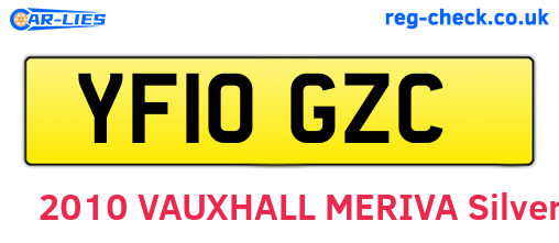 YF10GZC are the vehicle registration plates.