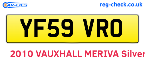 YF59VRO are the vehicle registration plates.