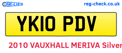 YK10PDV are the vehicle registration plates.