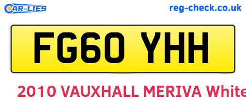 FG60YHH are the vehicle registration plates.