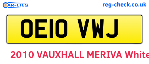 OE10VWJ are the vehicle registration plates.