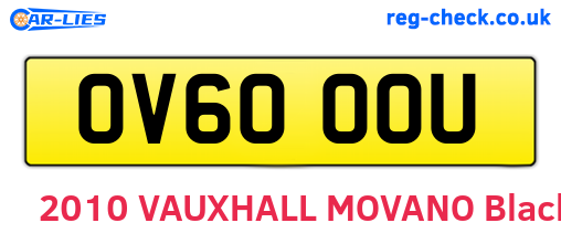 OV60OOU are the vehicle registration plates.