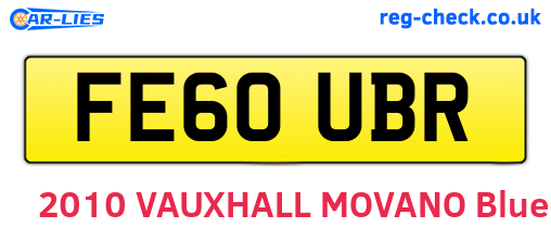 FE60UBR are the vehicle registration plates.