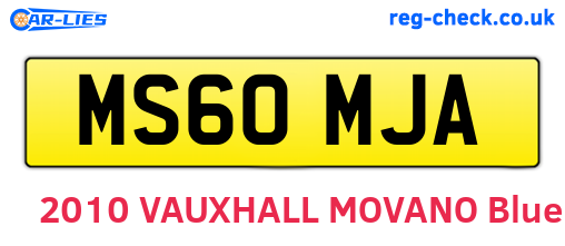 MS60MJA are the vehicle registration plates.