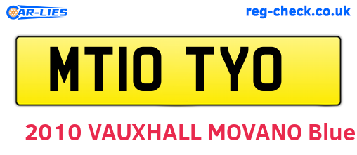 MT10TYO are the vehicle registration plates.