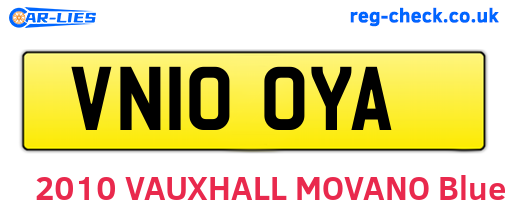 VN10OYA are the vehicle registration plates.