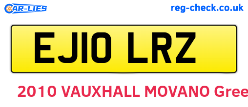 EJ10LRZ are the vehicle registration plates.
