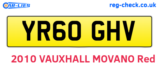 YR60GHV are the vehicle registration plates.