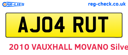 AJ04RUT are the vehicle registration plates.