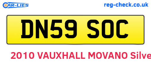 DN59SOC are the vehicle registration plates.