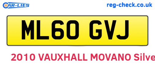 ML60GVJ are the vehicle registration plates.